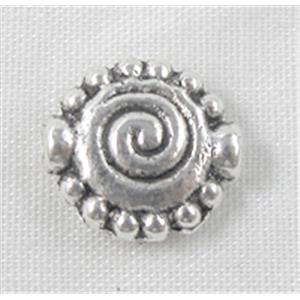 Tibetan Silver Spiral Spacer Non-Nickel, 10mm dia [NN0897]