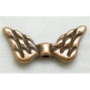 Tibetan Silver Angel Wings Non-Nickel, Antique Red, 19mm wide [NN0904RP]