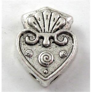 heart, Tibetan Silver Spacers Non-Nickel, 14x18mm, high:6mm, hole:2mm [NN0916]