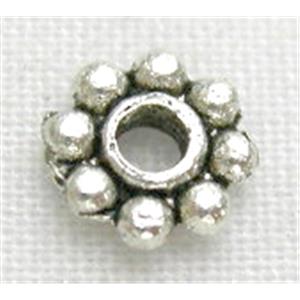 Tibetan Silver daisy Spacer Non-Nickel, 5.5mm diameter [NN0973]