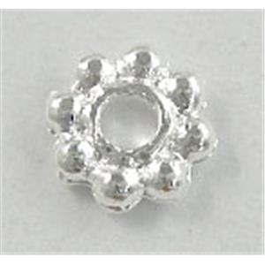 Silver Plated Tibetan Silver Spacer Non-Nickel, 5.5mm dia [NN0973SP]