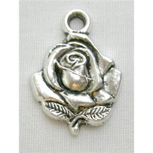 Tibetan Silver Flower pendant Non-Nickel, 13x20mm [NN0976]