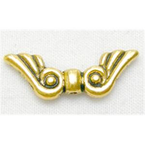 Tibetan Silver Angel Wing Charms, Gold Plated, 21mm wide [NN1000GP]