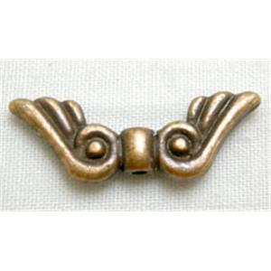 Tibetan Silver Angel Wing Non-Nickel, Antique Red, 21mm wide [NN1000RP]