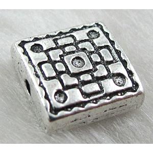 Tibetan Silver Spacer Non-Nickel, 10x10mm, 4mm thick [NN10033]