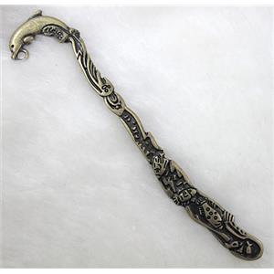 Bronze Bookmark, Tibetan Silver Non-Nickel, 12cm(4.7 inch) length [NN10053BP]