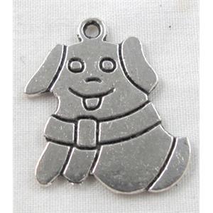 Tibetan Silver Dog pendants Non-Nickel, 22x33mm [NN10062]
