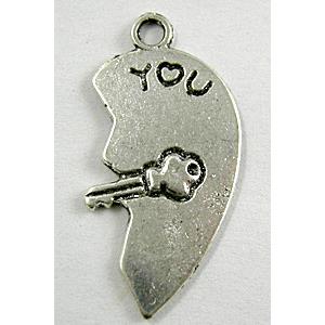 Tibetan Silver pendant Bead Non-Nickel, 15x30mm [NN1020]