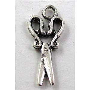 scissors, Tibetan Silver pendant non-nickel, 12x258mm [NN10231]