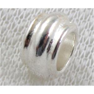 Silver plated Spacer, Tibetan Silver Non-Nickel, 12mm dia,7mm thin, hole:7mm [NN10319SP]