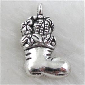 christmas shoes, Tibetan Silver pendant non-nickel, 13x20mm [NN10420]