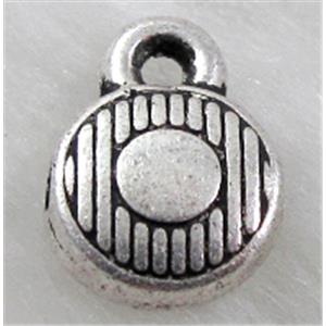 Tibetan Silver Pendants Non-Nickel, 8x11.5mm dia, 4mm thin [NN10677]