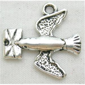 Tibetan Silver homing pigeon Non-Nickel, 18.5x18.5mm [NN1069]