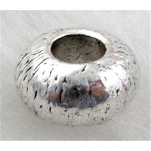 bead, Tibetan Silver Spacer Non-Nickel, 11mm dia, 6mm thin, hole:4.5mm [NN10709]