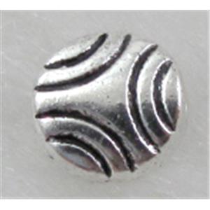 Tibetan Silver Spacers Non-Nickel, 6.5mm dia, 3.2mm thin [NN10739]