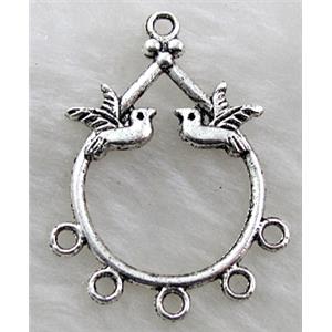 Tibetan Silver chandelier finding non-nickel, 27x36mm [NN10814]