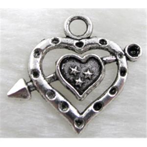 Tibetan Silver LOVE Heart Non-Nickel, 25x22mm [NN1083]