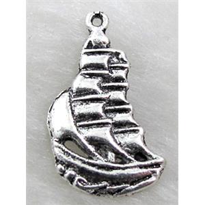 Sailboat, Tibetan Silver pendant non-nickel, 13x22mm [NN1084]