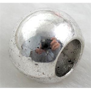 Round Bead, Tibetan Silver Spacer Non-Nickel, 16mm dia,hole:8.5mm [NN10871]