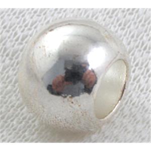 Tibetan Silver round beads, silver plated, 16mm dia, 8.5mm hole [NN10871SP]