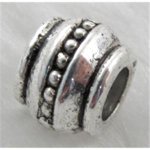 bead, Tibetan Silver Spacer Non-Nickel, 9mm dia, 7mm thin, hole:4mm [NN10904]