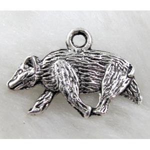 Wolf Charm, Tibetan Silver Pendant Non-Nickel, 21x14mm [NN10981]