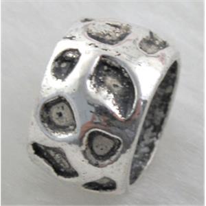 bead, Tibetan Silver Spacer Non-Nickel, 13.5mm dia, 8.5mm thin, hole:10mm [NN10982]