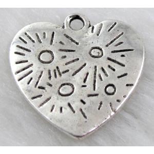 Tibetan Silver Heart Pendant Non-Nickel, approx 22x23mm, 2mm thickness [NN11007]