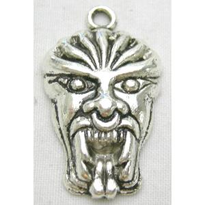 Tibetan Silver Face pendants Non-Nickel, 17x29mm [NN1112]