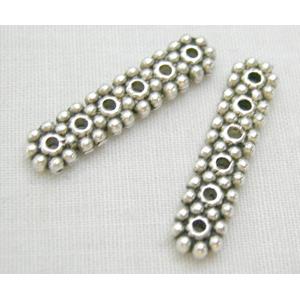 Tibetan Silver Spacers Bars Non-Nickel, 5x20mm, 6 hole, hole:1mm [NN1122]