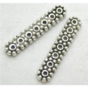 Tibetan Silver Spacer Non-Nickel, 4.8x22mm, 7 holes, hole:1mm [NN1123]