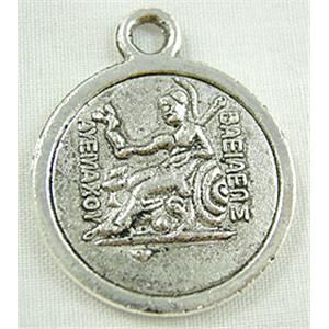 Pendant,Tibetan Silver Non-Nickel, 21mm dia [NN1145]
