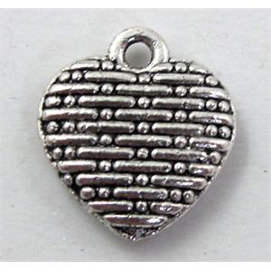 Heart pendant, Tibetan Silver non-nickel, 10mm wide [NN1158]