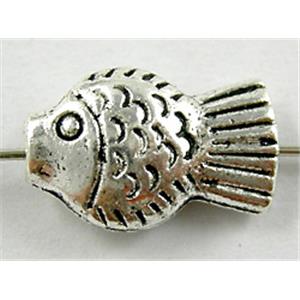 Tibetan Silver Zinc Fish Charms Non-Nickel, 9.5x14.5mm, hole:2mm [NN1256]