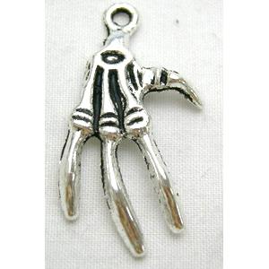 Tibetan Silver hand pendant Charms Non-Nickel, 20.5x31mm [NN1287]