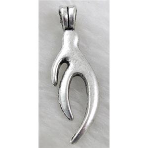 Tibetan Silver Pendant non-nickel, 14x44mm [NN1305]
