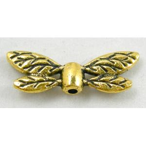 Tibetan Silver Angel Wing Charms, Antique Gold, 22mm wide [NN1339GP]
