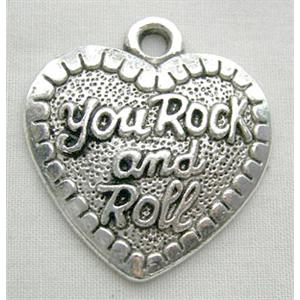 Tibetan Silver Heart Pendant Non-Nickel, 29x31mm [NN1394]