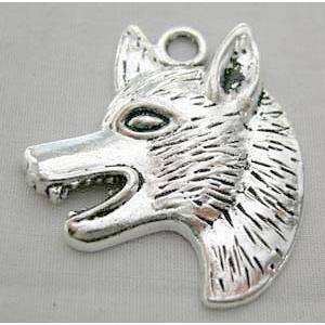 Tibetan Silver WolfHead pendants, 30x35mm [NN1439]