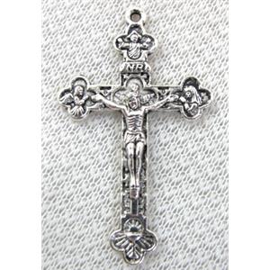 Crucifix Cross, Tibetan Silver non-nickel, 28x45mm [NN1451]