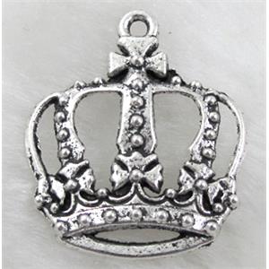 crown charm, Tibetan Silver Pendant non-nickel, 30x34mm [NN1457]