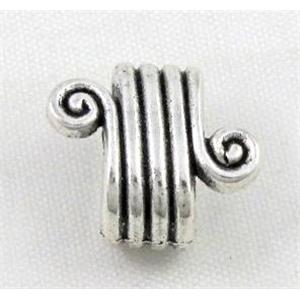 tibetan silver spacer bead, non-nickel, approx 15x15mm, 7x11mm hole [NN14885]