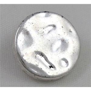 button tibetan silver charms bead, non-nickel, approx 16mm dia [NN15118]