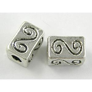Tibetan Silver Tube Spacers Non-Nickel, 7x7x10.5mm, hole:3mm dia [NN1518]