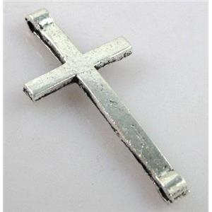 bracelet bar, connector, tibetan silver cross Non-nickel, 20x42mm [NN16281]