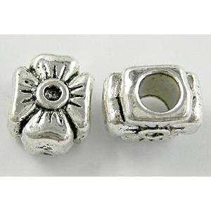 Tibetan Silver Spacers Non-Nickel, 10x12x8mm, hole:5mm dia [NN1647]