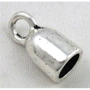 tibetan silver pendant bead, non-nickel, approx 9x17mm, 6mm hole [NN16580]