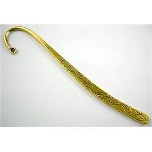 Bookmark, Tibetan Silver Non-Nickel, Antique Gold, 12.5cm(5 inch) length [NN1678GP]