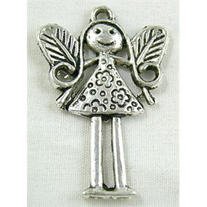 Tibetan Silver Girl Charms Non-Nickel, 24x35mm [NN1726]