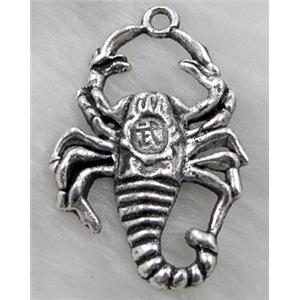 Scorpion Charms, Tibetan Silver non-nickel, 25x40mm [NN1733]